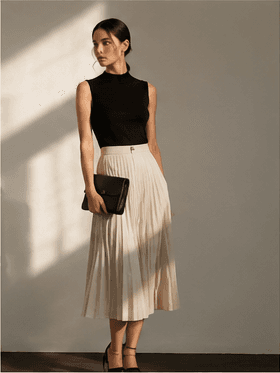 Sora Pleated Skirt — Ivory